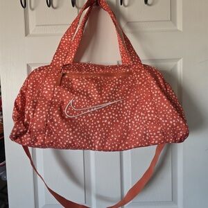 Nike training Coral Polka Dot Duffel Bag NWOT